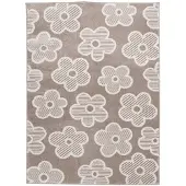 Little Olly Tapis chambre d'enfant | Bowie Flower Taupe | 120x170cm | Taupe | Rectangulaire | Tapis enfants