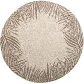FRAAI Volero - Tapis d'extérieur rond - Tiga Edge Taupe - Ø 120cm