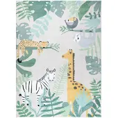 Little Olly Tapis enfant | Jungle Giraffe Beige | 160x230cm | Multicolore | Rectangulaire | Tapis enfants