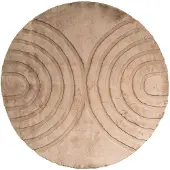 FRAAI Tapis rond à poils longs | Carvy Arches Taupe | Ø 80cm | Taupe | Rond | Tapis