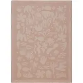 Little Olly Tapis de jeu lavable | Flo Rose | 120x160cm | Rose | Rectangulaire | Tapis enfants