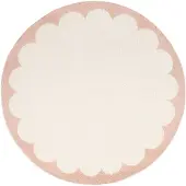 FRAAI Tapis rond lavable – Myrre Rose/Blanc | Ø 160cm | Rose | Rond | Tapis