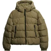 Superdry pour femme. W5011996A Stanton Hooded Quilted Jacket vert (XS), Casuel, Polyester