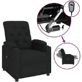 vidaXL Fauteuil Relax Electrique Noir Tissu