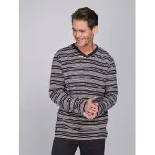 Pastunette Pyjama long 'Urban Essence' crème / brun foncé