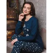 Rebelle Pyjama 'Snowy Sparkles' bleu foncé
