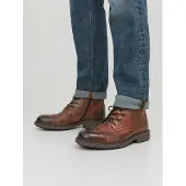 Jack & Jones Bottines à lacets 'Howard' cognac