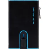 Piquadro Hommes, Portefeuille, Portafoglio Compatto Quadrato Blu, Bleu