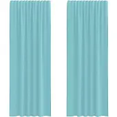 vidaXL Voile Rideaux avec passants 2 pcs. Turquoise 140x260 cm