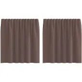vidaXL Voile Rideaux avec patte 2 pcs. Marron