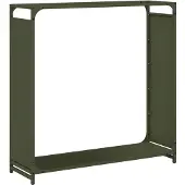 vidaXL Étagère à bois de chauffage vert olive 90x28x90 cm Acier laminé à froid
