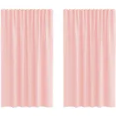 vidaXL Voile Rideaux avec passants 2 pcs. Rose 140x175 cm