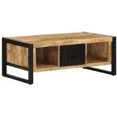 vidaXL Table basse 90x50x36 cm Bois massif rugueux Mango