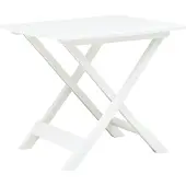 vidaXL Table de jardin "Preußlitz" en plastique blanc. Dimensions (L/H/P) 79x70x72 cm