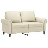 vidaXL Canapé 2 places crème 120 cm similicuir