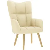 vidaXL Fauteuil relax Tissu Crème