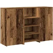 vidaXL Comptoir de réception imitation vieux bois 155x50x103,5 cm Matériau dérivé du bois