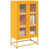 vidaXL Highboard jaune moutarde 68x39x123 cm acier