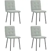 vidaXL Chaises de salle à manger 4 pcs. Gris clair velours