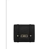 Armani Exchange pour femme. XW002613AF15632UC010 Portefeuille avec finition texturée et logo métallisé noir (OSFA), Casuel, Polyester
