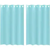 vidaXL Voile Rideaux avec oeillets 2 pcs. Turquoise