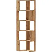 vidaXL Bibliothèque d'angle 5 niveaux chêne artisanal bois ingénierie