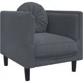 DKD Home Decor Fauteuil avec coussin gris foncé velours