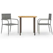vidaXL Ensemble salon de jardin "Jessenitz" en rotin PE, acier gris. Dimensions (L/H/P) 51x87x60 cm