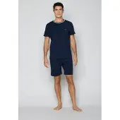 JOOP! Pyjama court ' Loungewear ' bleu foncé