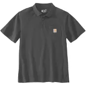 Carhartt Midweight S/S Pocket Polo T-Shirt, Couleur:anthracite, Taille:S