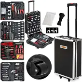 Monzana Valise à outils roulante en aluminium 899 pièces