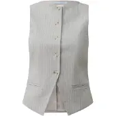 QS Gilet de costume gris clair / blanc