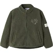 Name it Veste en polaire 'NMMOWE' gris clair / vert foncé