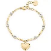 Brosway Beautiful Gold Plated Bracelet Heart And Chakra Crystals, (Acier, Cristallin)