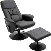 HOMCOM Fauteuil de massage avec ottomane Fauteuil TV de relaxation inclinaison 145° noir 700-113V01