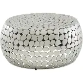 Wohnling Table basse métal argent 66x66x32 cm table basse aluminium |
