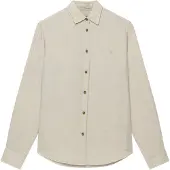 Superdry pour femme. W4010587A Premium Slim Shirt beige (M), Casuel, Lin, Manche longue