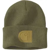 Carhartt Hommes, Bonnet, C Patch Beanie Dunkelbronzegrün, Bronze, Vert, (Taille unique)