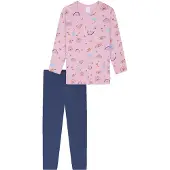 Schiesser Pyjama 'Nightwear' bleu violet / rose ancienne