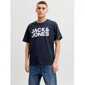 Jack & Jones T-Shirt 'Corp' bleu marine / blanc cassé