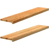 vidaXL Marches d'escalier 2 pcs marron clair 120x25x2 cm chêne massif