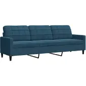 vidaXL Canapé 3 places bleu 210 cm velours
