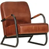 vidaXL Fauteuil marron cuir véritable