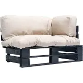 vidaXL Canapé-palette de jardin avec coussins en pin couleur sable