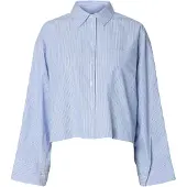 Selected Chemisier 'SLWDANNIE' bleu / bleu clair / blanc