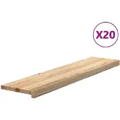 vidaXL Marches d'escalier 20 pcs non traité bois de chêne massif