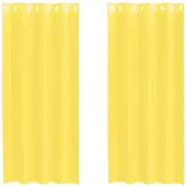vidaXL Voile Rideaux avec oeillets 2 pcs. Jaune