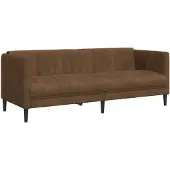 vidaXL Canapé 3 places marron similicuir aspect daim