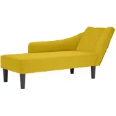 vidaXL Chaise longue avec accoudoir à droite jaune velours