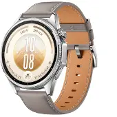 Huawei Montre connectée Watch GT 7 46 mm Bluetooth acier inoxydable argent avec bracelet en cuir composite Gris